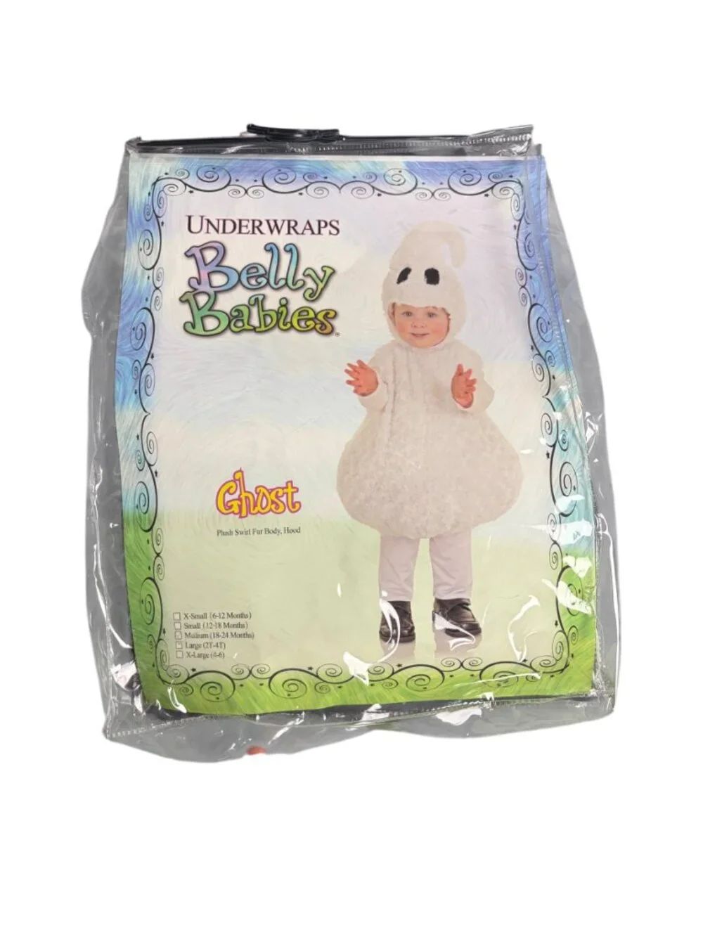 Underwraps Costumes Belly Babies Ghost Halloween 18-24months White Fuzzy